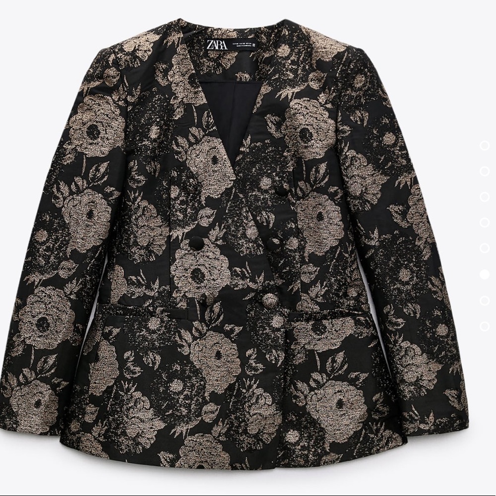 Zara golden jacquard jacket size M